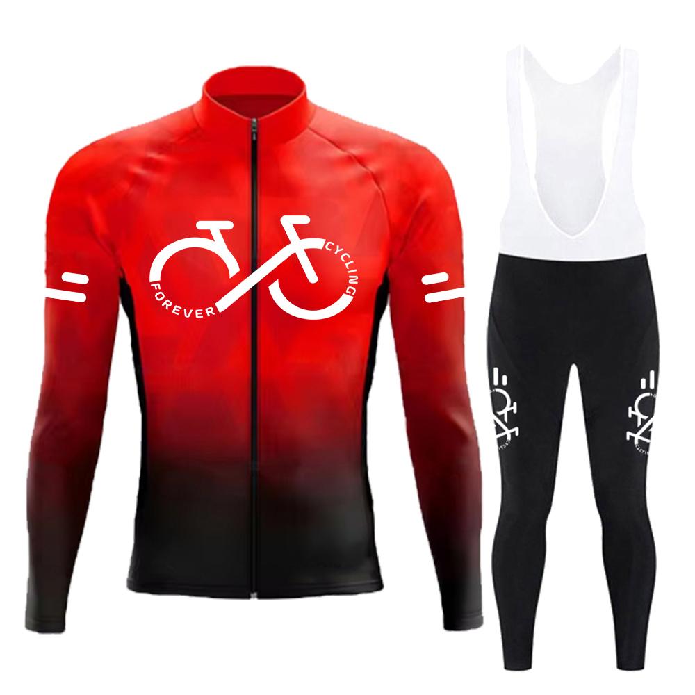 Long Sleeve Gradient MTB Bike Cycling Clothing Breathable Ropa Ciclismo Men's Road Bicycle Sportswear 2026 Autumn Breathable Cycling Suit