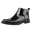Fashion High End Brand Men's Shiny Leather Shoes Luxurious Business Formal Shoes Pointed Winter Cotton High Top Shoes for Men’s