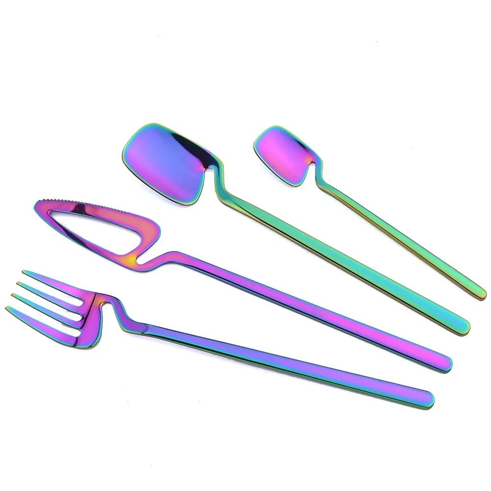 24Pcs Dinnerware Cutlery Set 304 Stainless Steel Dinner Knife Fork Spoon Black Matte Kitchen Flatware Tableware Party Set