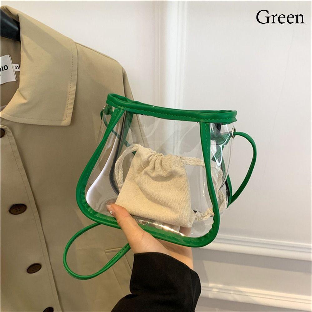 Transparent Shoulder Bag Daily Small Candy Color Clear Jelly Bag PVC Messenger Bag Women Girls