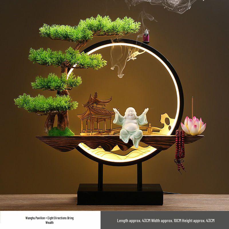 Chinese Style Backflow Incense Burner - Pine Design for Home & Office Décor