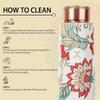 Bottle with 2 Glass | Leak Proof, Durable & Rust Proof | Non-Toxic & BPA Free Steel Bottles | Printed Tamba Bottle (900 ml - 2x 300 ml)