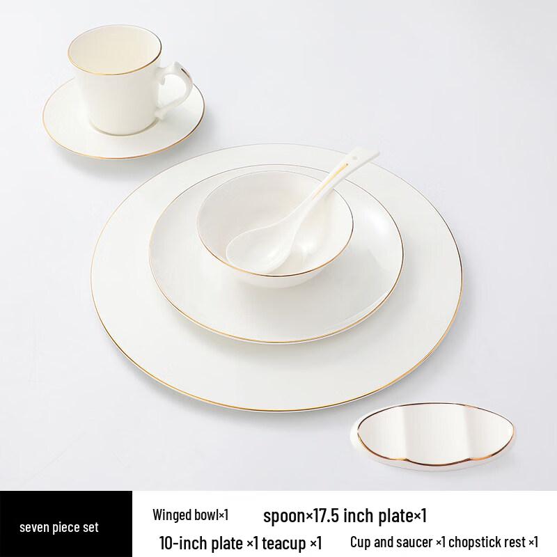 Elegant Gold-Rim Bone China Dinnerware Set