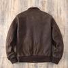 Heavy-washed retro and old A first-layer cowhide flight suit jacket for men without oily leather leather leather jacket for men