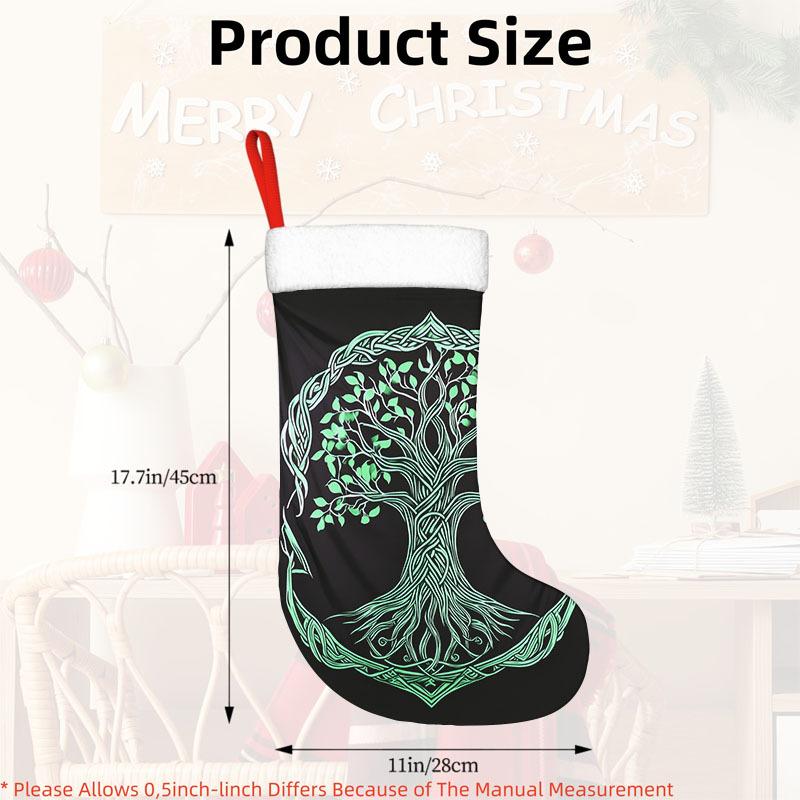 Christmas decoration fireplace hanging stocking() 1pc, Tree of Life 2 - Christmas Stockings, Santa Claus Ornam