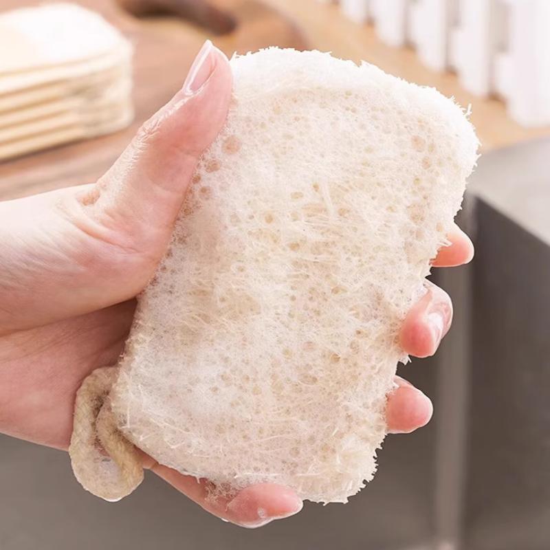 6Pcs Natural Luffa Dish Towel Washing Cloth Sponge Loofah Scrub Pad Dish Pot Oil Stain Removing Scrubber Kitchen Clean Brushes P