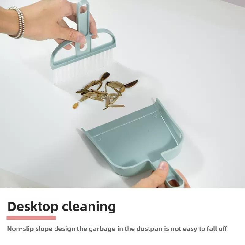 2 IN 1 Desktop Mini Broom and Dustpan Set for Window Gaps and Keyboard Cleaning