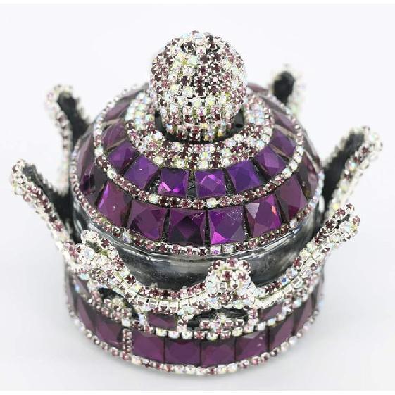 Crystal Crown Car Fragrance Diffuser,Perfume Bottle Holder Ornament Interior Decoration Car Home Office Air Freshener Perfume Diffuser Decor (Silver)