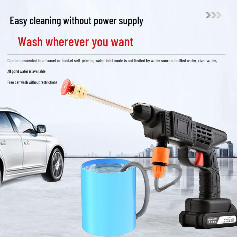 Cordless High-Pressure Car Wash Gun with Rechargeable Battery