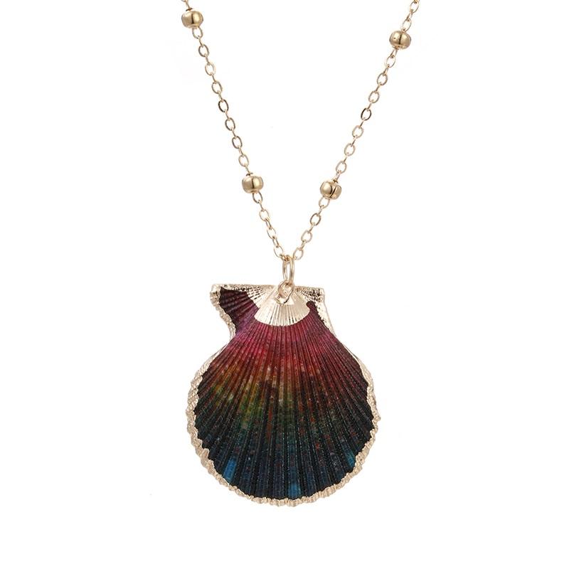 

Boho Scallop Pendant Necklaces Summer Beach Natural Shells Jewelry Gold Color Chain with Shell Necklace Charm Women Girls Gifts 50cm
