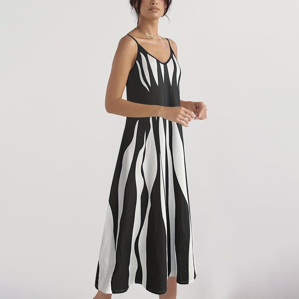 Women's Casual Dresses Summer Geometric Sling V-Neck Women's Dresses