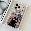 Cute Onlookers Cat Applicable Apple 16/17pro Mobile Phone Case IP15 Transparent Space Case 14 All-inclusive 13 Soft 12
