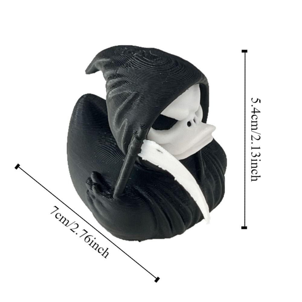 Handicraft Spooky Halloween Duck Figurine 3D Printed Grim Reaper Duck Ornament  Children Girls Boys
