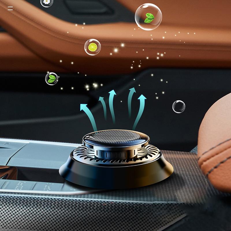 Solar Car Fragrance Car Perfume Rotating Essential Oils Diffusers Eliminate Odor Purify Air