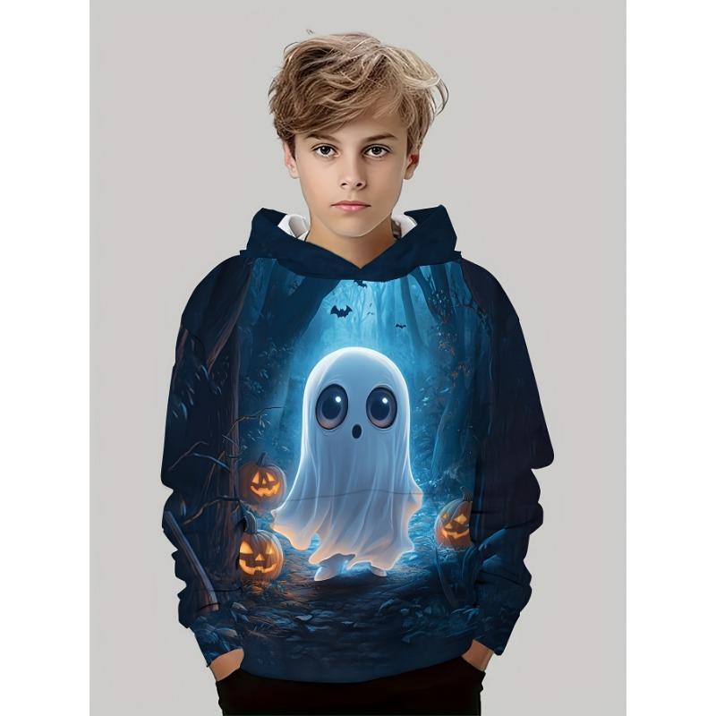 Halloween Kids Clothes Boy Clothes Pumpkin Print Long Sleeve Hoodies Cartoon Halloween Thin Sweatshirt Tops Children's Clothing