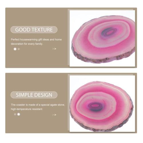 Cabilock Natural Agate Coasters, Creative Design, Round Coasters, Highly Absorbent, Stylish Cup Mats for Offices, Homes, and Bars