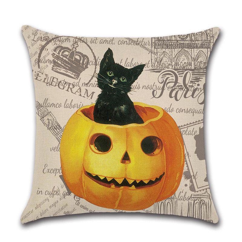 Multicolor Halloween Themed Pumpkin Animal Waist Cushion Cover For Vibrant Home Elegance