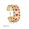 Atoztide Trendy Colored Wide Bracelet for Women Stainless Steel Adjustable Vintage Exaggerate Open Bangle Christmas Jewelry Gift