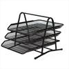 Metal Three-layer File Rack Wire Mesh Desktop Document Rack Durable Desktop Data Tray  Countertop