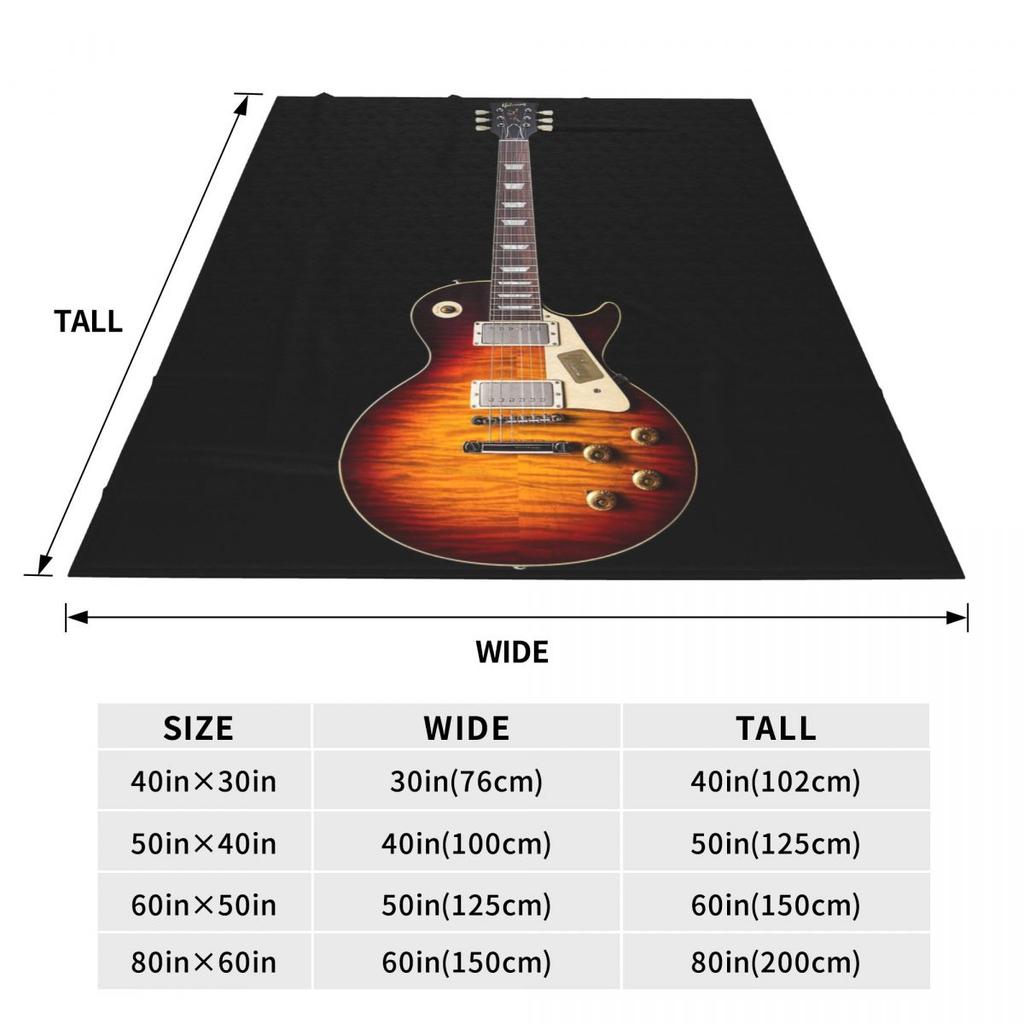 Electric Guitar 3D Classical Guitar Blanket Soft Warm Flannel Throw Blanket Bedding for Bed Living room Picnic Travel Home Couch