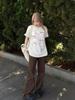 Women's Plus Size Retro Butterfly Print Cotton T-Shirt - Summer Loose Fit, Short Sleeve