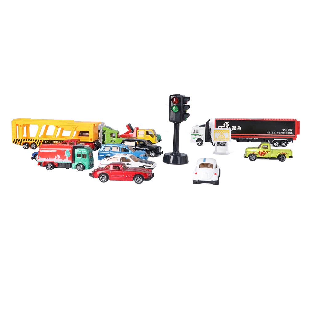14 buc copii Die Cast mașina model jucării set aliaj educațional portabil vehicul set cu hartă trafic