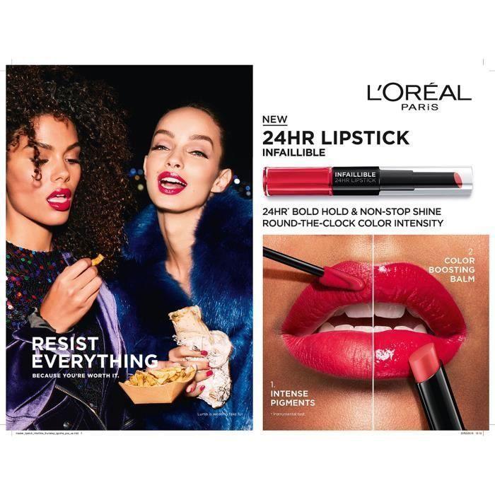 

Помада - L’Oréal Paris - Infallible Lipstick 117 - Коричнева - Блискуча - Зволожуюча коричневий