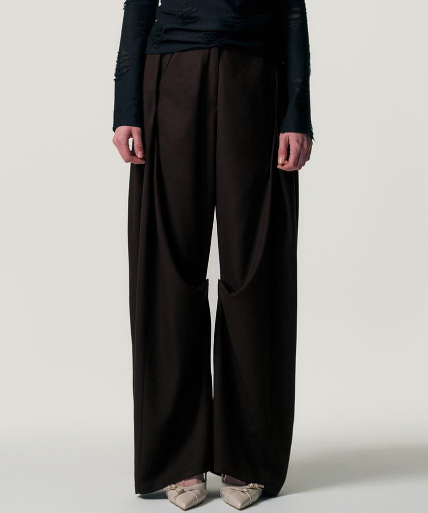 Kimjisu Soft-Curve Wide Pants_Brown