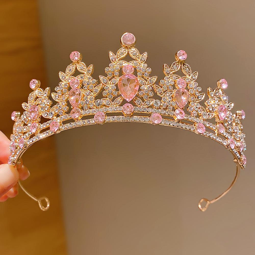 Girls' Crystal Princess Crown - Colorful Headdress for Birthday, Performance, or Photography