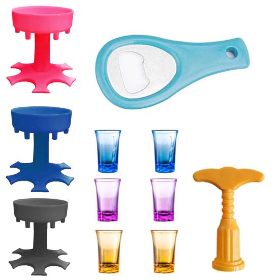 

6 выстрелов с 6 стаканами для коктейлей, диспенсер для бара, пластиковые стаканчики, графин для вечеринки