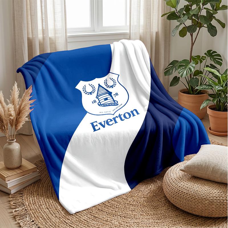 Coperta in Flanella con Stampa Calcio Everton, Morbida Calda Leggera Coperta da Divano Letto Campeggio