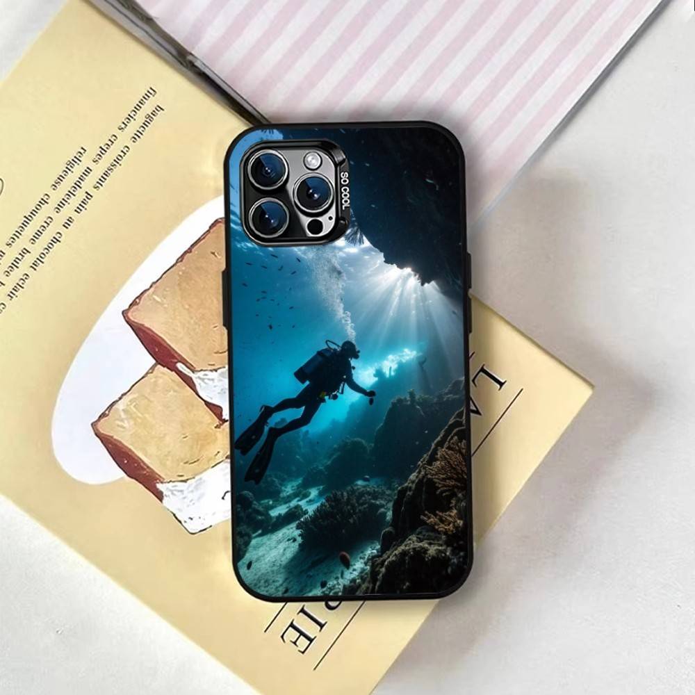 Scuba Diving Dive Phone Case For iPhone 17,16,15,14,13,12,11 Plus,Pro Max,XS,Colorful Silver Phone case Funda Cover iPhone12