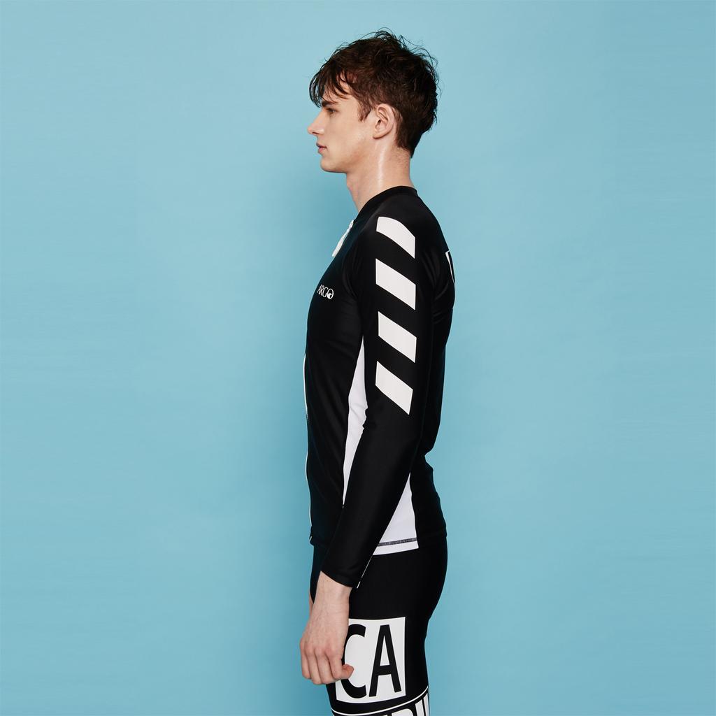 ARGO Tofino(Bk) Men'S Zip-Up Rash Guard Top