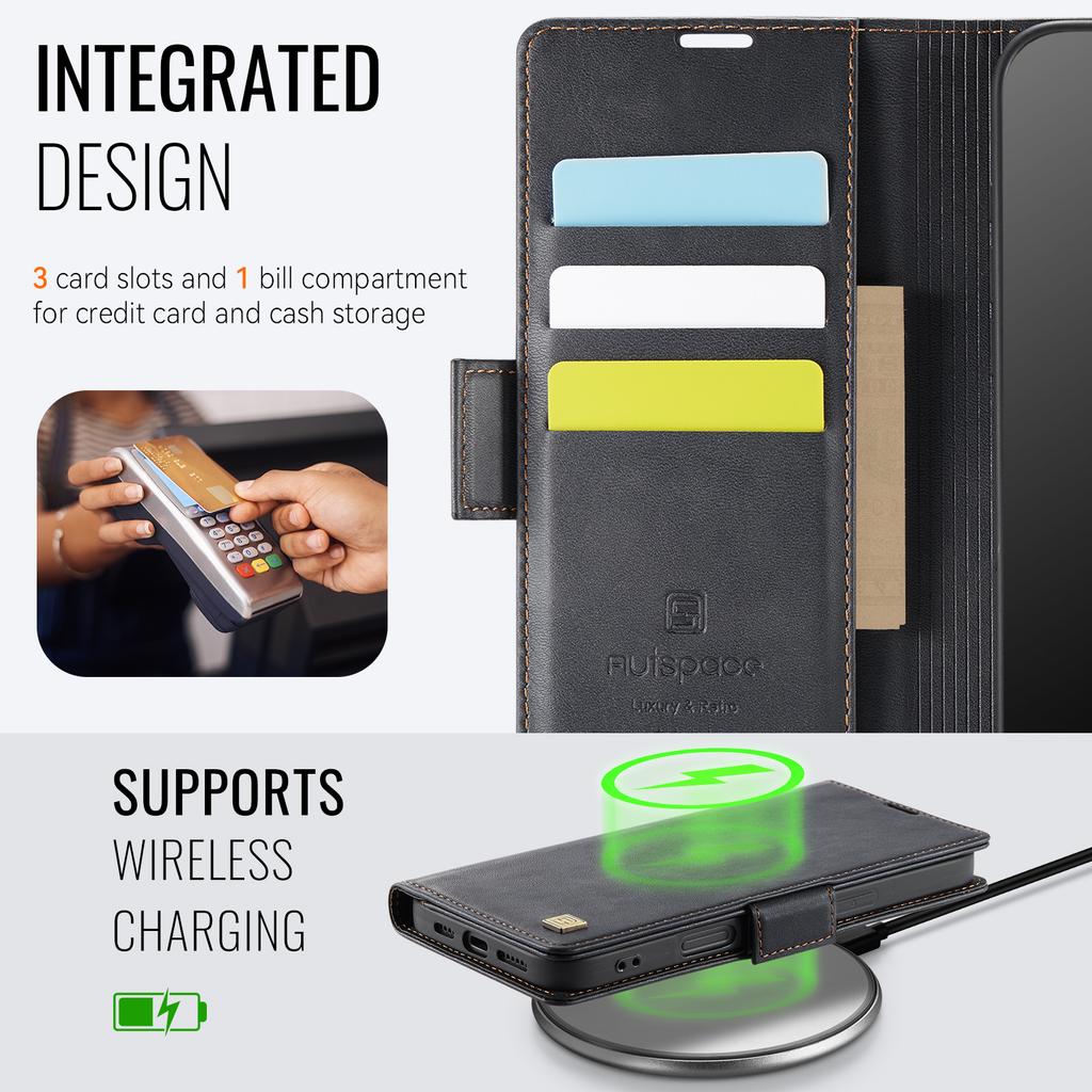 For iPhone 15 /15 Pro / 15 Pro Max / 15 Plus. Wallet Case with Card Slots & Kickstand, 360° Protection Leather Case