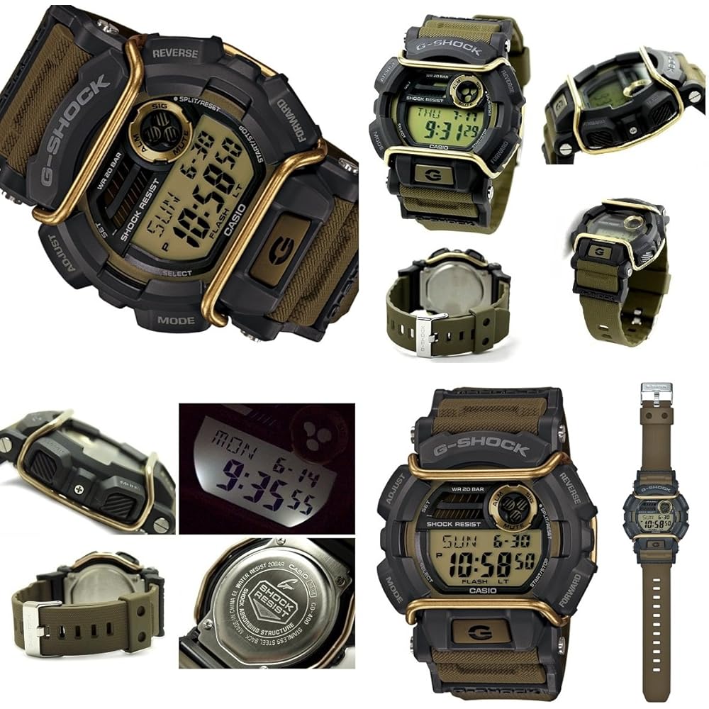 G-SHOCK Digital Watch Unisex 20 Bar Water Resistant Khaki Color Resin Band Model GD-400-9
