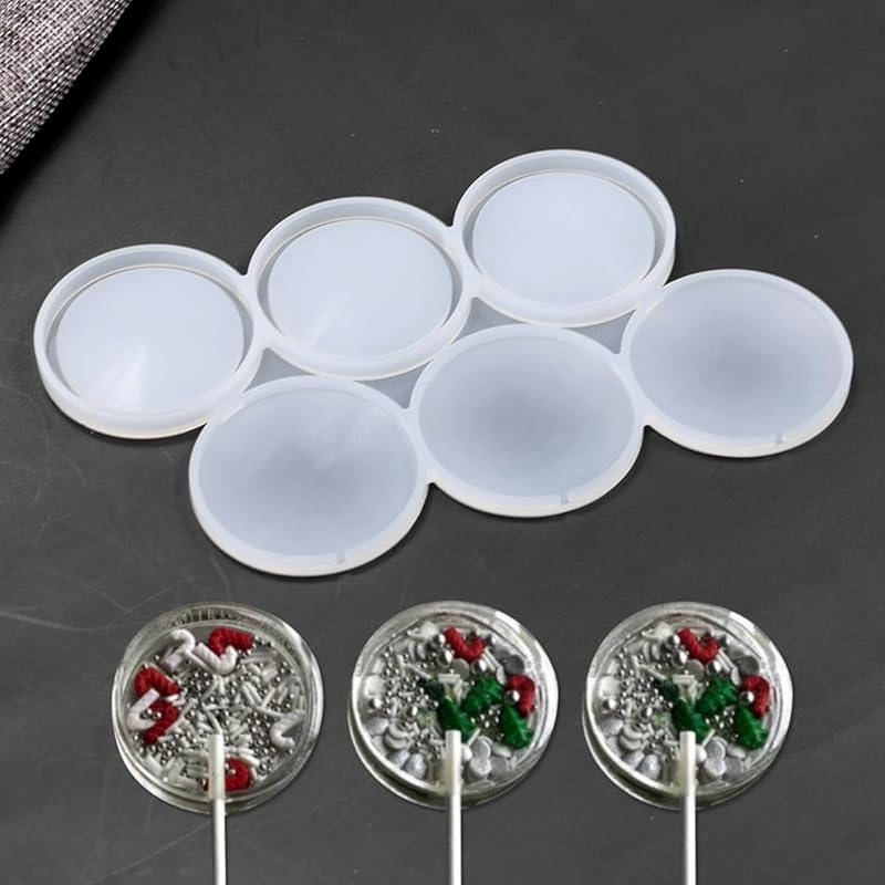 mostsom 3D Round Lollipop Mold Silicone Candy Mold DIY Manual Candy Creative Jewelry Popular Color Silicone Lollipop Mold 2PCS (I_ 3D Round) I_ 3D Round