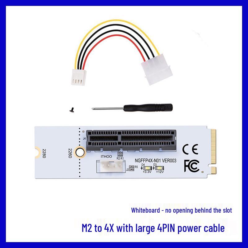 Neuer M.2 Key M zu PCIe 4X Kartenadapter mit NVMe und 4X Signal, LED-Anzeige