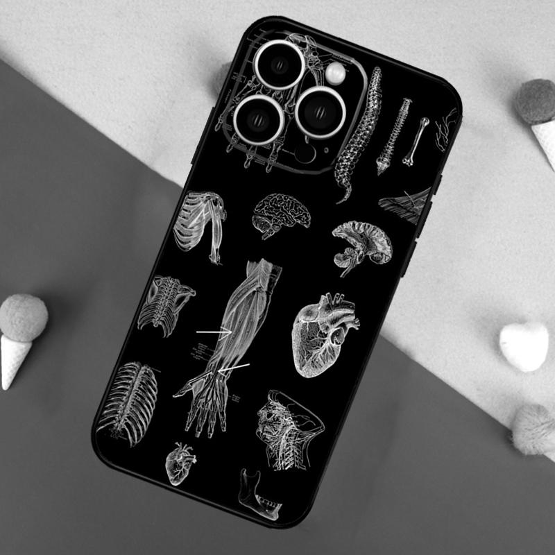 Medical Human Organs Brain Phone Case For iPhone 16 15 13 12 11 14 Pro Max Mini X XR XS MAX 14 Plus Cover