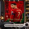 Gobelin Cristiano Ronaldo Niestandardowy Tekst z Nazwą Spersonalizowany Gobelin do Powieszenia na Ścianie Wystrój Ściany Domu