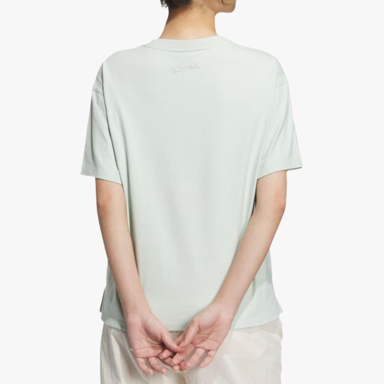 Adidas Originals Trefoil Logo Short Sleeve Tee Women Tops Linen-Green IK8627