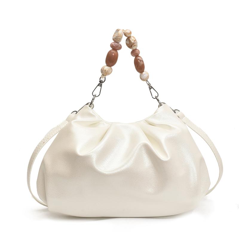 Fashi Bead Persalized Pleated Women's Shoulder Bag 2026 Fashi Trend New Casual Crossbody Bag Versatile Women's Bag