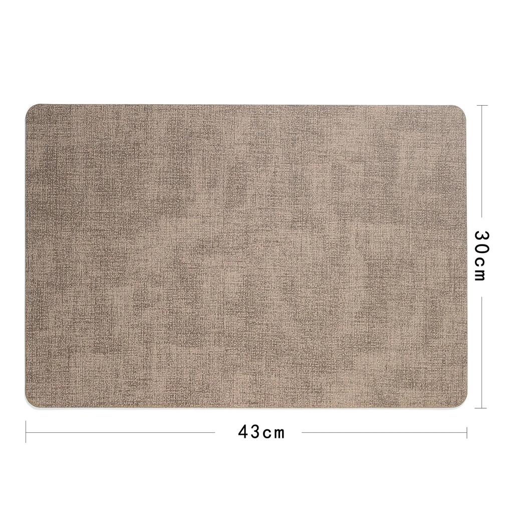 Nordic Thickened PU Leather Placemats Fabric Texture Rectangular Table Mats Hotel Dining Room Decor Durable Home Table Protector