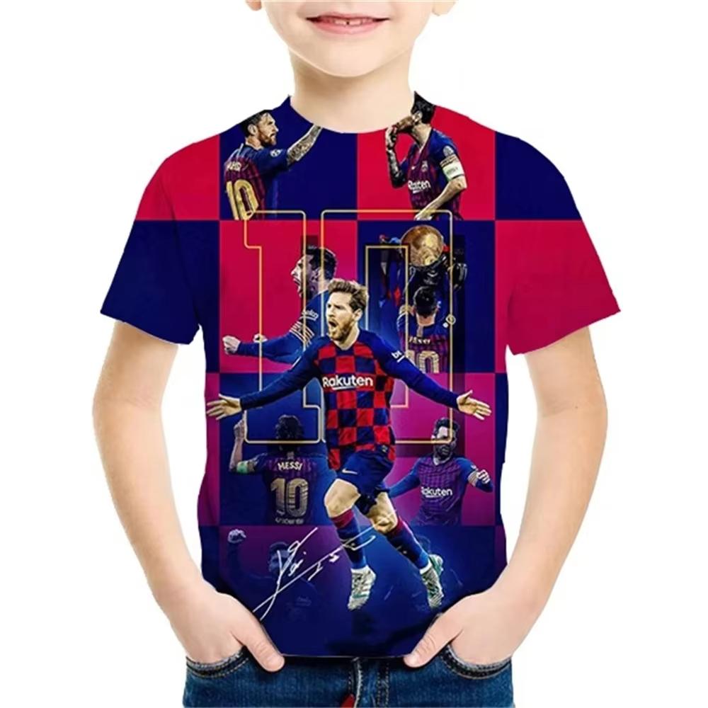 2025 Vară Nou la Modă Tricou pentru Copii Imprimat 3D Popular Starul de Fotbal Messi Cool Băieți și Fete Casual Mânecă Scurtă