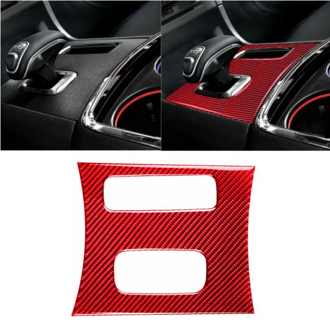 For Dodge Charger 2011-2014 Carbon Fiber Gear Shift Box Panel Cover Trim RED