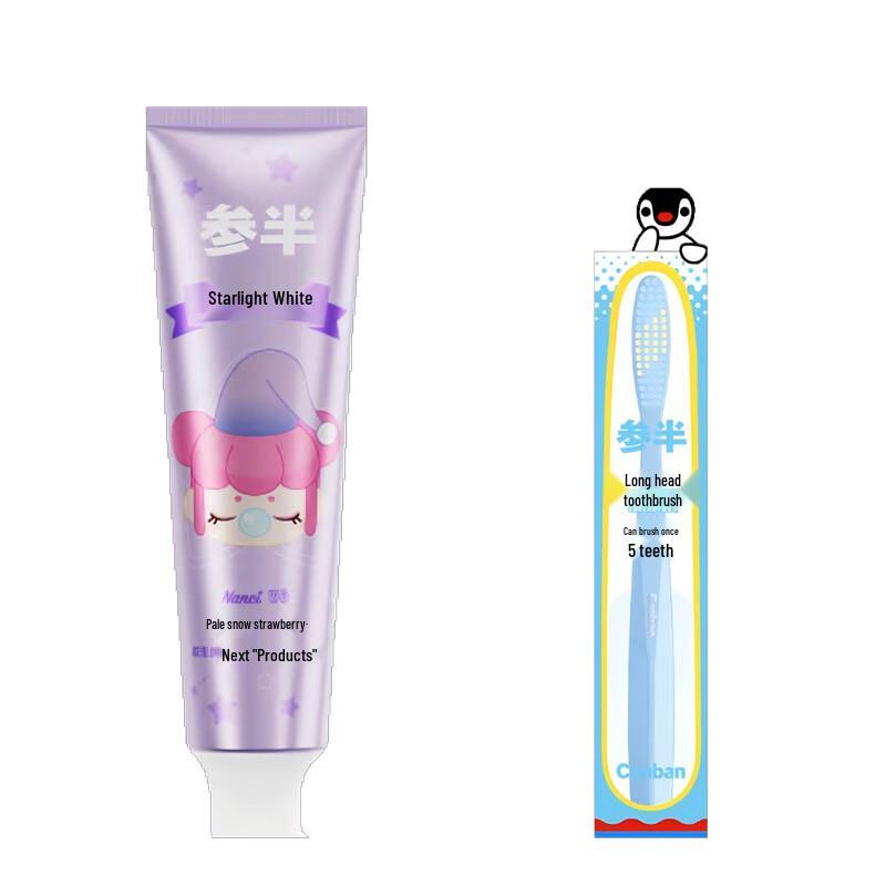 

Canban Pale Snow Strawberry 120g Toothpaste & Long-Head Toothbrush Pingu Co-branded Value Family Set