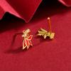 New Creative Fashion Transport Koi Golden Carp 925 Sterling Silver Personality Fish Animal Earrings E002