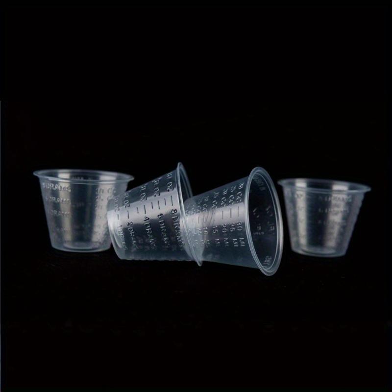 100pcs Small Plastic Cups - 1 OZ Graduated Measuring Cup - for Mixing Resin, Epoxy, DIY Arts & Crafts, Paint