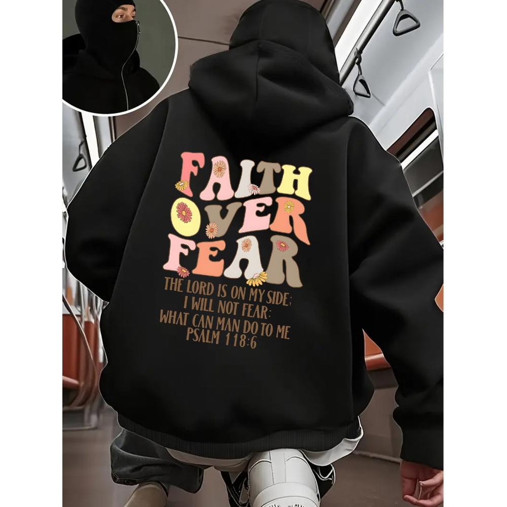 Outdoor Sports Retro Men's Autumn and Winter Letter Printed Zipper Hooded Multifunctional Sports and Leisure Loose Hooded Sweater