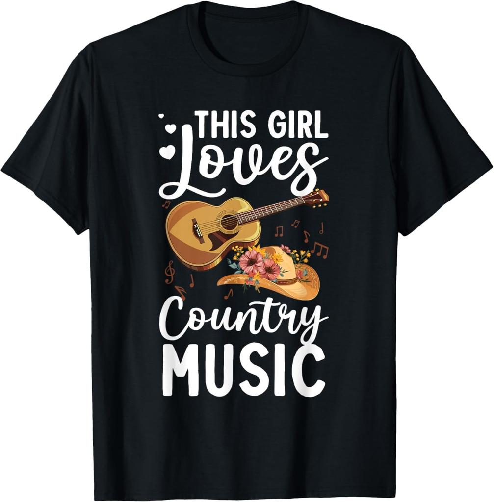 Cool Country Music Art For Women Girls Country Music Lovers T-Shirt