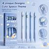 4 Pcs Creative Space Planet Erasable Pens 0.5mm Blue Ink Comfort Grip Writing Pen School Office Stationery Gift